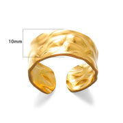 Stainless Steel Oil Pressure Ring Irregular Wide – Stylish Gifts — 16