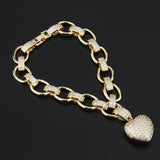 Micro Inlaid Heart-Shaped Necklace And Bracelet – Jewelry Gift Ideas — 6