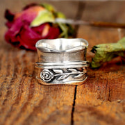 Wide Version Vintage Rotating Rose Ring Decompression – Surprise Gifts — 1
