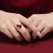 Women's S925 Sterling Silver Cinnabar Ring Niche – Gifts for Her — 3