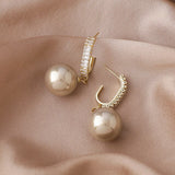 Vintage Metal Earrings Pearl Earrings Hong Kong Style – Stylish Gifts — 8
