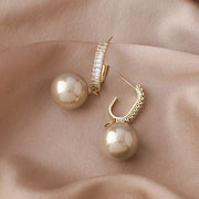Vintage Metal Earrings Pearl Earrings Hong Kong Style – Stylish Gifts — 8