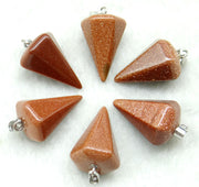 Natural Stone Agate Hexagonal Cone Pendant – Jewelry Gift Ideas — 2