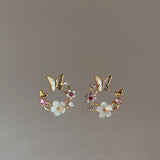 Shell Flower Butterfly Ear Stud – Stylish Gifts — 2