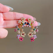 Colorful Rhinestone Flower Necklace Bracelet Stud – Jewelry Gift Ideas — 6