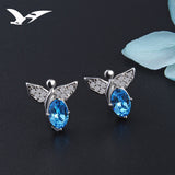 Diamond-encrusted Zircon Sterling Silver Earrings Pop – Gifts for Her — 4