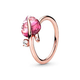 Pink Murano Fallen Leaves Ring + Earrings – Everyday Gifts — 3