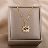 18K Gold Plated Color Zircon Blue Eyes Pendant – Jewelry Gift Ideas — 20