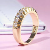 Gold-Plated Fashion Single Row Geometric Ring Female – Stylish Gifts — 3