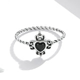 Fashion Vintage Spades Heart Zircon Silver Ring – Stylish Gifts — 4