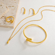 Four-piece Drop-shaped Necklace Earring Ring – Jewelry Gift Ideas — 5
