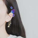 Women's Crystal Pearl Flowing Butterfly Earrings – Gifts for Her — 5