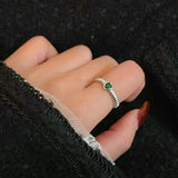Mint Fluorescent Heart-shaped Staggered Ring – Everyday Gifts — 6