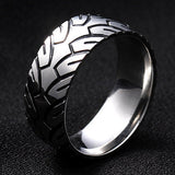 Men's Titanium Steel Retro Ring Carbon Ion Black Ring – Gifts for Him — 6
