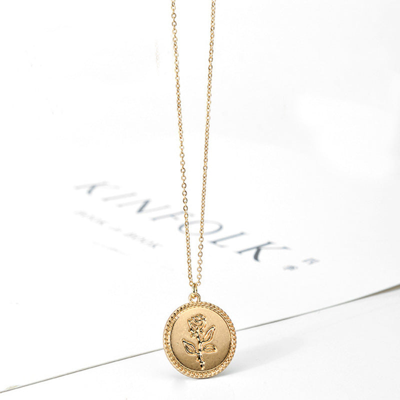 Golden Coin Rose Necklace – Jewelry Gift Ideas — 1