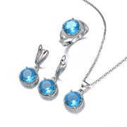 Women's Zircon Necklace Earring Ring Three-piece – Jewelry Gift Ideas — 13