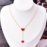Love Necklace Red Drop Glue Peach Heart Clavicle – Jewelry Gift Ideas — 5