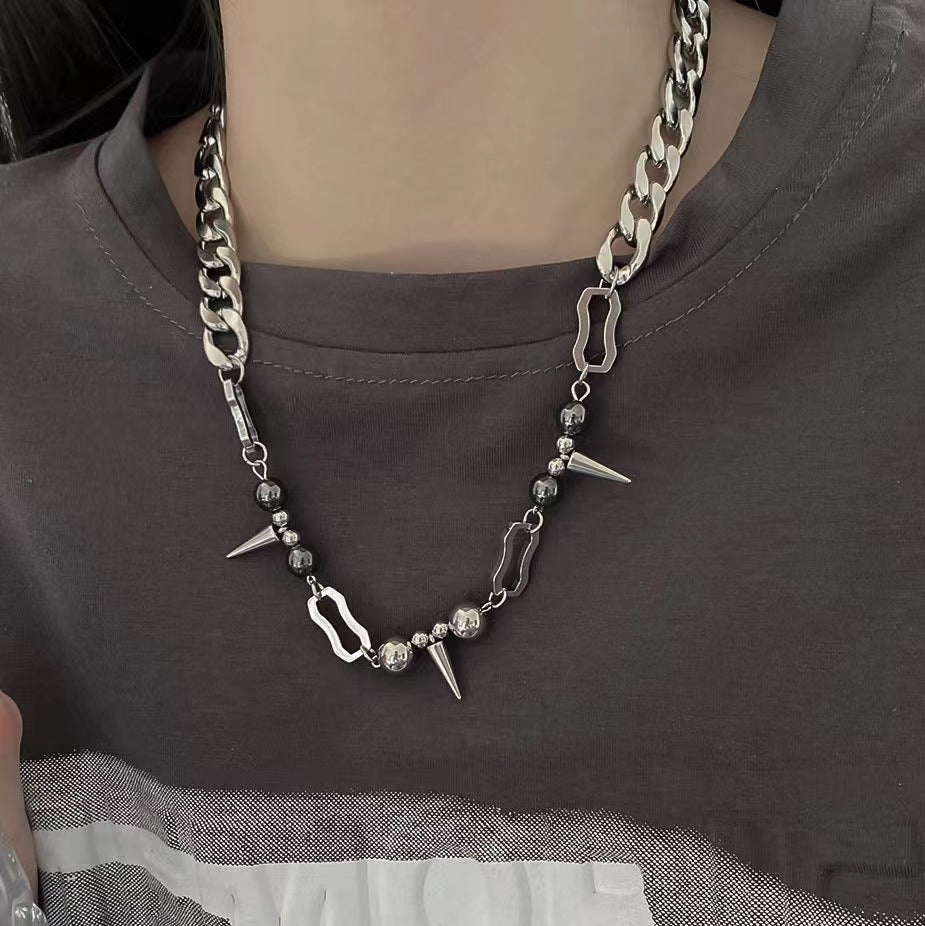 Hip Hop Spliced Riveted Nail Necklace For Men – Jewelry Gift Ideas — 1