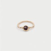 Fashion Gold-Covered Natural Garnet Round Bead Ring – Stylish Gifts — 1