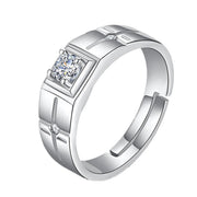 Men's Ring 925 Silver Mosanite Copper Plated Platinum – Gifts for Him — 10
