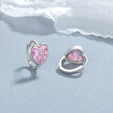 925 Loving Heart In Sterling Silver Zircon Earrings – Gifts for Her — 12