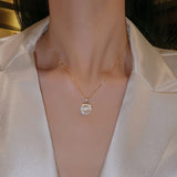 Rotatable Opal Titanium Steel Necklace Female – Jewelry Gift Ideas — 1