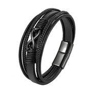 Multi-layer Braided Leather Figure 8 Stainless – Jewelry Gift Ideas — 5