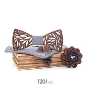 Wooden bow tie bow boutonniere suit – Gift Ideas — 4
