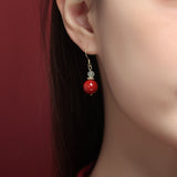 Cinnabar S925 Sterling Silver Stud Earrings Niche – Jewelry Gift Ideas — 3
