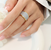 Sasha Golden Enamel Ring – Holiday Gift Ideas — 1