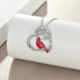 Creative Heart Shaped Cardinal Pendant Necklace – Jewelry Gift Ideas — 10