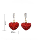 S925 Silver Needle New Year Red Peach Heart Earrings – Useful Gifts — 2