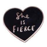 Black Heart-shaped Brooch Feminism Badge – Jewelry Gift Ideas — 2