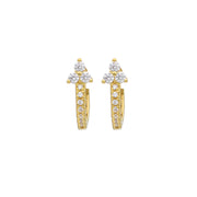 Simple Copper Inlaid Zircon Geometric Advanced Twin – Surprise Gifts — 4