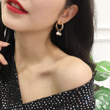 Korean Pearl Zircon Exaggerated Fashion Hoop Earrings – Stylish Gifts — 4