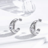 Simple Graceful Stainless Steel Loving Heart Zircon – Useful Gifts — 5