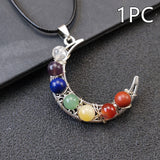 Crystal Stone Seven Chakras Moon Pentagram – Jewelry Gift Ideas — 3