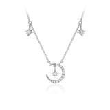 S925 Sterling Silver Star And Moon Necklace – Jewelry Gift Ideas — 4