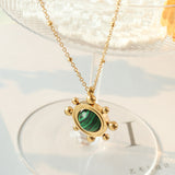 French Ins Wind Rotatable Malachite Vintage – Jewelry Gift Ideas — 1