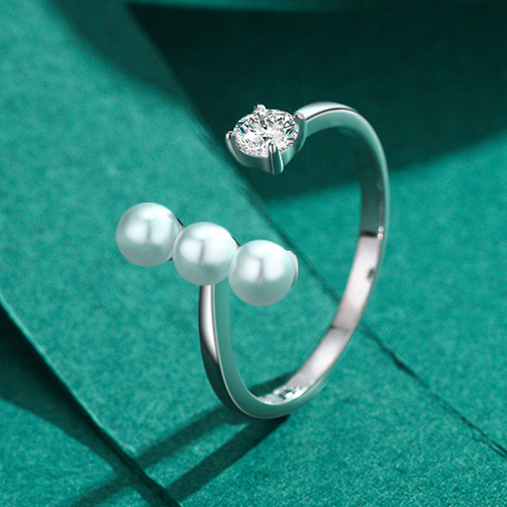S925 Sterling Silver Adjustable Pearl Ring – Practical Gifts — 1