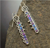 Retro Ethnic Square Dog Pattern Earrings – Dog Lover Gifts — 11