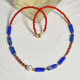 Klein Blue Agate Necklace For Women French – Jewelry Gift Ideas — 5