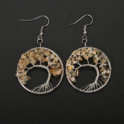 Hand Wrapped Curved Natural Gravel Colorful Earrings – Stylish Gifts — 7