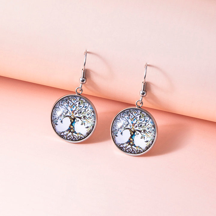 Tree Of Life Dangle Earrings Art Painting Picture – Creative Gifts — 1