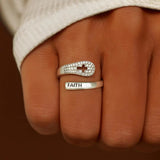 S925 Sterling Silver Faith Cross Zircon Ring – Meaningful Gifts — 7