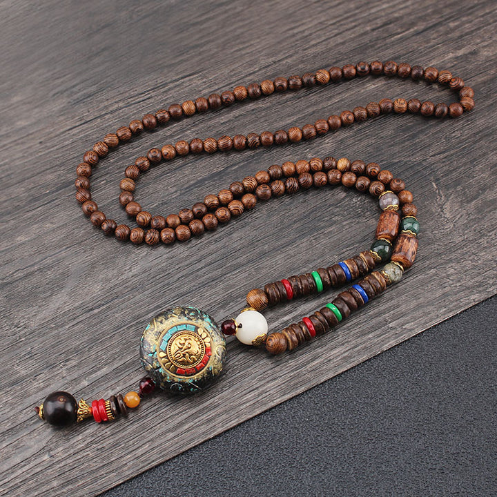 Nepal Pendant Sweater Chain Wooden Prayer Beads – Jewelry Gift Ideas — 1