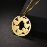Hollow Heart Round Card Carved Pendant – Jewelry Gift Ideas — 1
