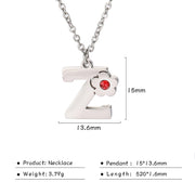 Flower Rhinestone-encrusted 26 Letter Necklace – Jewelry Gift Ideas — 12