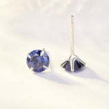 Simple Birthstone Four-Claw Zircon Earrings – Holiday Gift Ideas — 3