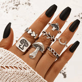 Fashion Alloy Moon Mushroom Love Ring Set – Stylish Gifts — 1